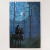Puzzle Mystérieux Chevalier Noir dans la Forêt Lune (Vertical)