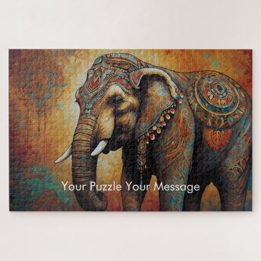 Puzzle Mystic Boho Elephant Mandala (Horizontal)