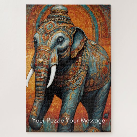 Puzzle Mystic Boho Elephant Mandala (Vertical)