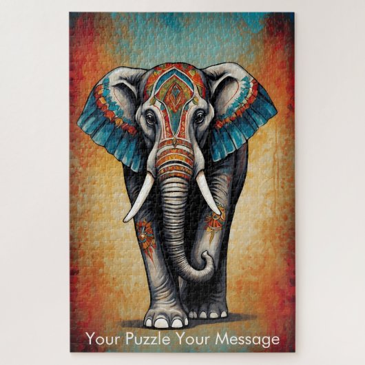 Puzzle Mystic Boho Elephant Mandala (Vertical)