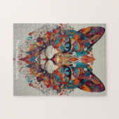 Puzzle Mystic Boho Feline Chat Mandala (Horizontal)