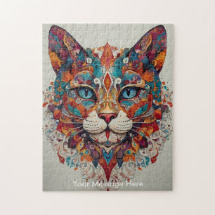 Puzzle Mystic Boho Feline Chat Mandala