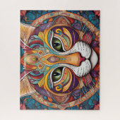 Puzzle Mystic Boho Feline Chat Mandala (Vertical)