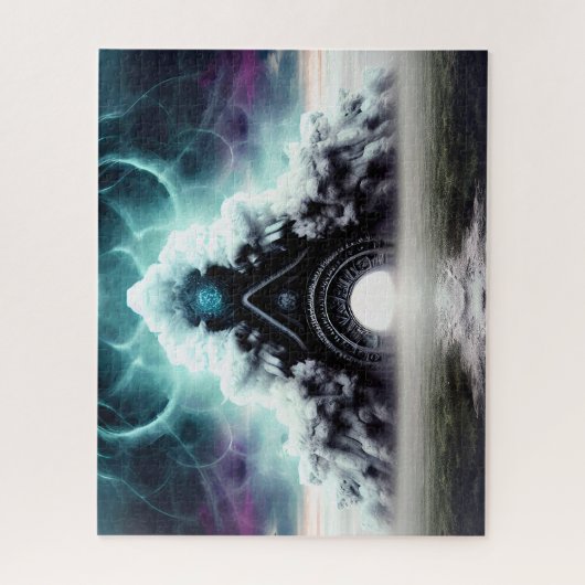 Puzzle Mystic foggy pont embouchure de la rivière Château (Vertical)