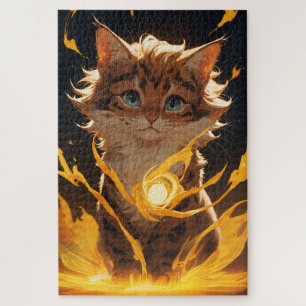 Puzzle Mystic Tiger Chat Feu familier