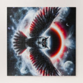 Puzzle Mystical Cosmic Celestial Owl (Horizontal)