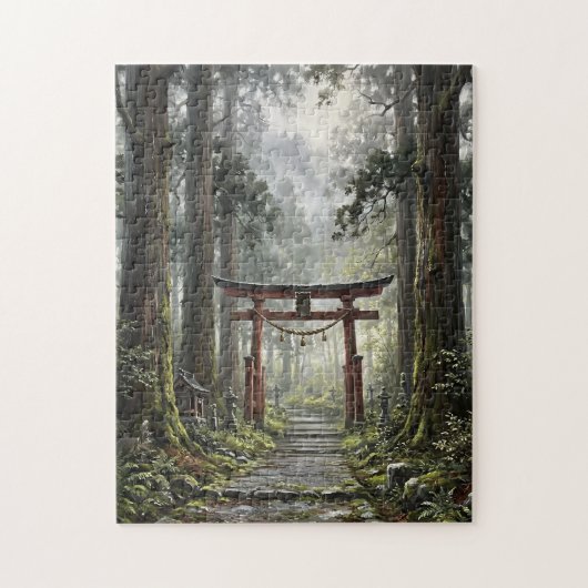 Puzzle Mystical forest and torii gate that symbolizes it (Vertical)
