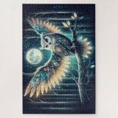 Puzzle Mystical Moon Owl Celestial Forest Glow (Vertical)