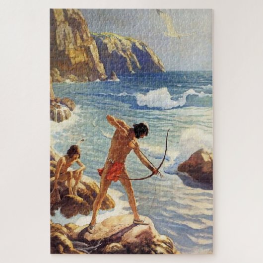 Puzzle N C Wyeth Peinture occidentale "First Maine Fisher (Vertical)