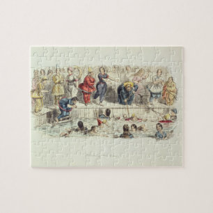 Puzzle Nageant pour des dames, 1844 (litho)