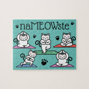 Puzzle NaMEOWste Cute Cats en Poses de Yoga