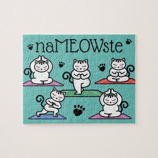 Puzzle NaMEOWste Cute Cats en Poses de Yoga (Horizontal)