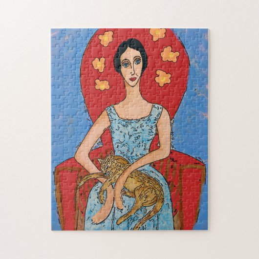 Puzzle Nancy avec chat assis (Vertical)