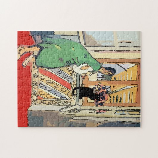 Puzzle Nancy avec chat noir (Horizontal)