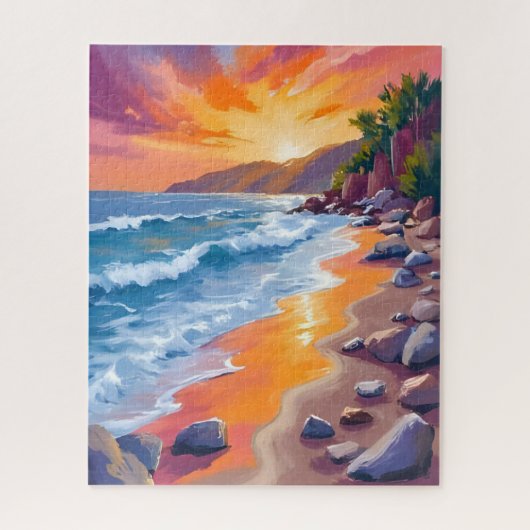 Puzzle Napili Bay Sunset Maui Hawaii Painting (Vertical)