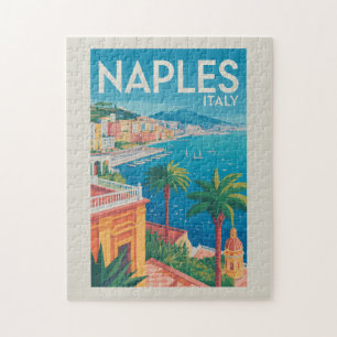 Puzzle Naples Italie Illustration Voyage Art Vintage