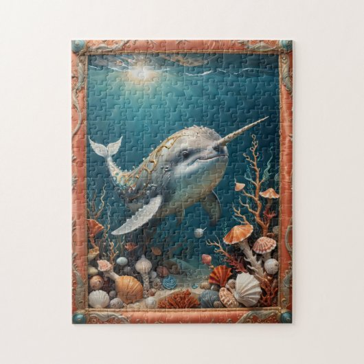 Puzzle Narwhal Whimsical dans l'océan (Vertical)