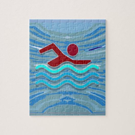 Puzzle Natation de forme physique d'exercice de nageur de (Vertical)