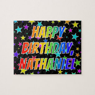 Puzzle "NATHANIEL" First Name, Fun "HAPPY BIRTHDAY"
