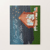 Puzzle Nativité Aquarelle Adore-Lui Noël Religieux (Vertical)