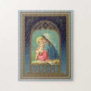Puzzle Nativité Marie tenant le bébé Jésus