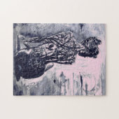 Puzzle Nature Lady - Peinture d'aquarelle noire et blanch (Horizontal)