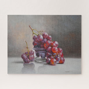 Puzzle Nature morte aux raisins rouges - d'après une pein