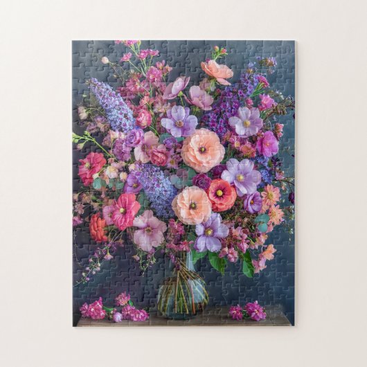 Puzzle Nature morte avec delphiniums et renoncules (Vertical)