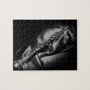 Puzzle Nature morte de clarinette ancienne, N&B