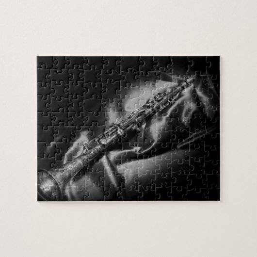 Puzzle Nature morte de clarinette ancienne, N&B (Horizontal)
