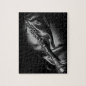 Puzzle Nature morte de clarinette ancienne, N&B (Vertical)