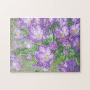 Puzzle Nature Pale Purple Pastel Crocus Fleurs Florales