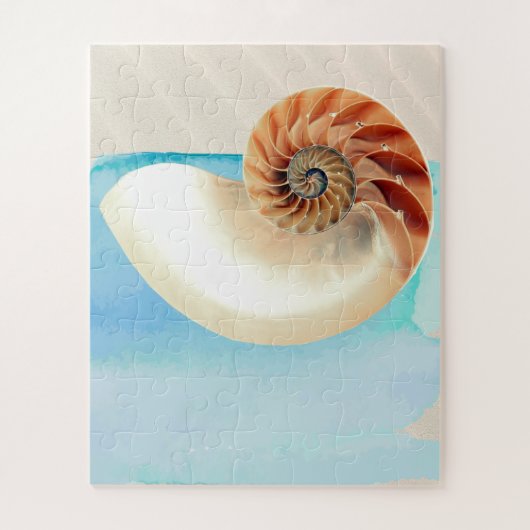 Puzzle Nautilus Coquillage et sable (Vertical)