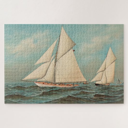 Puzzle Nautique Vintage Yachts Racing #1 Canvas Imprimer (Horizontal)