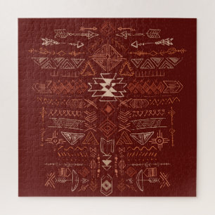 Puzzle Navajo Aztec : Ethnic Doodle Motif.