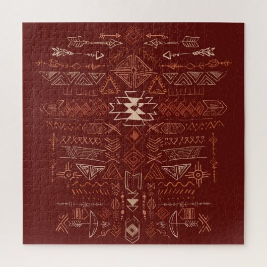 Puzzle Navajo Aztec : Ethnic Doodle Motif. (Vertical)