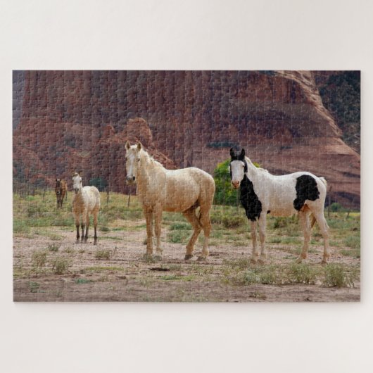 Puzzle Navajo Horses Run Free sur le Canyon Floor (Horizontal)