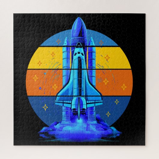 Puzzle Navette Spatiale Bleue Vintage (Vertical)
