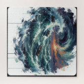 Puzzle Navigating the Azure Swirl (Horizontal)