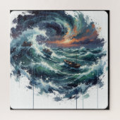 Puzzle Navigating the Azure Swirl (Vertical)