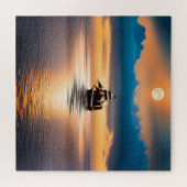 Puzzle Navire Clipper sur l'océan au clair de lune (Horizontal)