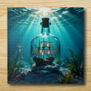 Puzzle Navire dans une bouteille dans l'océan