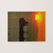 Puzzle Navire De Marchandises Au Coucher Du Soleil (Horizontal)