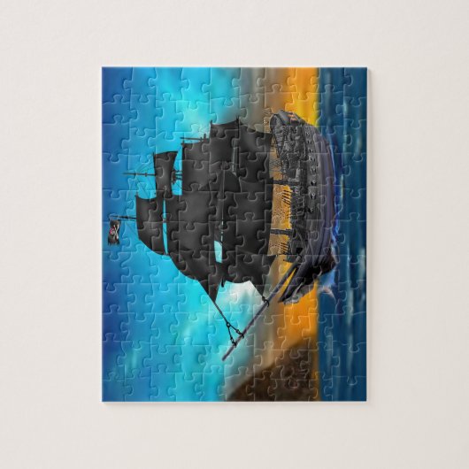 PUZZLE NAVIRE PIRATE AU COUCHER DU SOLEIL (Vertical)
