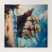 Puzzle Navire pirate de plage tropicale (Horizontal)