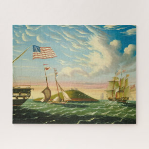 Puzzle Navires Clipper Boston Harbor 1800s
