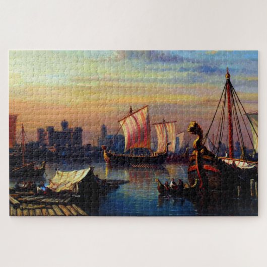 Puzzle Navires vikings sur la Tamise Everhardus Koster (Horizontal)