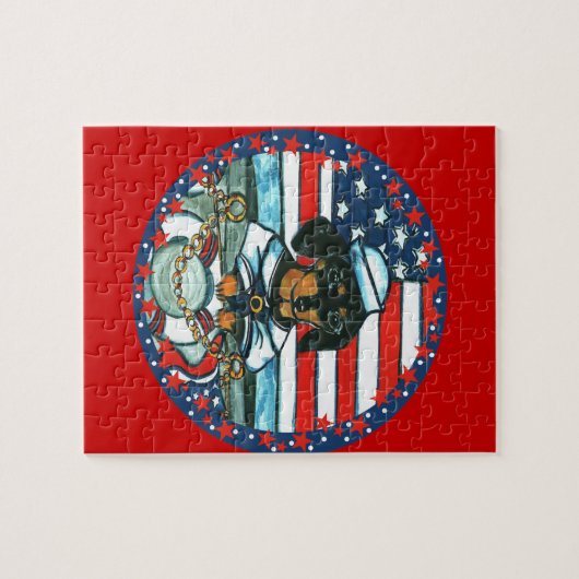 PUZZLE NAVY DACHSHUND (Horizontal)