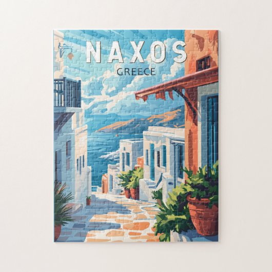 Puzzle Naxos Grèce Travel Art Vintage (Vertical)