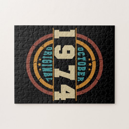 Puzzle Né octobre 1974 Rétro original (Horizontal)